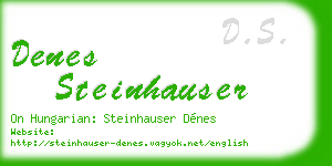 denes steinhauser business card